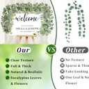 N&T NIETING 2 Pack Artificial Eucalyptus Garland with Flowers, Faux Greenery Garland Decor 6FT Eucalyptus Vines, Fake Hanging Vines Summer Garlands for Mantle Wedding Backdrop Mothers Day Decorations