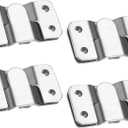 Flush Mount Bracket, Headboard Wall Mounting Brackets-56 x 30mm Interlocking Hanging Bracket, Mounting Hardware for Picture Hanging and Sectional Couch Connectors (4 Pairs)