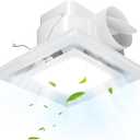 FEITON Bathroom Exhaust Fan with Light, Ceiling Mount, 110 CFM 1.0 Sones 4 Inch Duct, Quiet Square Bath Fan Light Combo, Shower Exhaust Fan with Light