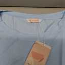 KIRUNDO Womens Summer Tops 2025 Trendy Ruffle Cap Sleeve Casual T Shirts Crewneck Basic Tee Cute Blouses Clothing(Light Blue, XX-Large)