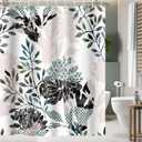 Pink Leaf Shower Curtain for Bathroom, Waterproof Fabric Leaves Bathroom Curtains Washable Tropical Plants Shower Curtain Set with 12 Pcs Hooks, 72x72 Inch