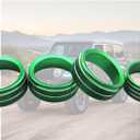 Air Conditioner CD Switch Button Knob Cover, Car Interior Accessories Aluminum Alloy Trim Rings Compatible with Jeep Wrangler JL 2018-2022 (Green, 3 pack)