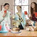 30th Birthday Gifts for Her with 15oz Glass, Birthday Crown, Sash, Cake Topper and Candles, 30 Year Old Decorations Gifts Idea