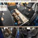 XL Truck Back Seat Extender for Dogs, Hard Bottom Dog Car Seat Cover for Back Seat, Heavy Duty Dog Hammock for Aggressive Chewers, Waterproof Pet Seat Covers for Trucks, F150, Ram1500, Large SUV