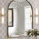 Brightify Arched Mirror, Arched Wall Mirror, 24 x 36 Inch Black Arch Mirror, Metal Frame Black Bathroom Mirror, Arched Top Bathroom Vanity Mirror for Living Room Bedroom Mantel Entryway Hallways