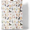 Throw Blanket, Soft Flannel Throw Blanket for Couch, Bed, Travel, Living Room & Home Decor, Cozy Lightweight Warm Fluffy Fuzzy Blankets for Adults Women Girls (5040 Inch, I Love Dogs)