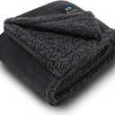 Luciphia Waterproof Bed Blanket Washable,Soft Sherpa Fleece Puppy Reversible Throw Blankets for Small Dog Cat, Furniture Cover Protector Couch Bed from Liquid Pee and Pet Fur, Black, 40" x 28"