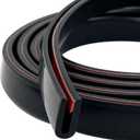 2 x Rubber Edge Trim,1/16" Self-Adhesive Rubber Edge Trim,Flexible U Channel Edge Protector for Car Doors, Panels, Glass, and Sharp Edge(10Ft,Black)