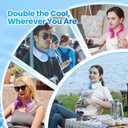 samply Ice-Filled Neck Cooler with Cooling Towel, Silent Non-Gel Ice Pack for Muscle Soreness,Cervical Pain Support, Cold Compress Therapy for Sports, Travel, Ideal for Hot Weather, Light Gray