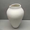 White Ceramic Vase - Large 13.6 Inch Tall Floor Vase for Centerpieces, Farmhouse Flower Vases, Rustic Minimalist Home Decor for Living Room, Enterway, Wedding (Sandstone White)