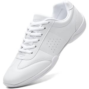 ZVC Cheer Shoes Girls White Cheerleading Shoes for Women Cheer Sneakers Youth Kids (Big Kid 4)