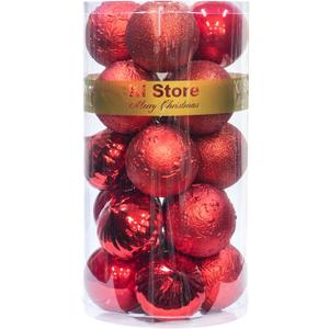 KI Store Red Christmas Balls 20pcs 3.15-Inch Christmas Tree Decoration Ornaments for Xmas Tree Holiday Wreath Garland Decor Ornaments Hooks Included