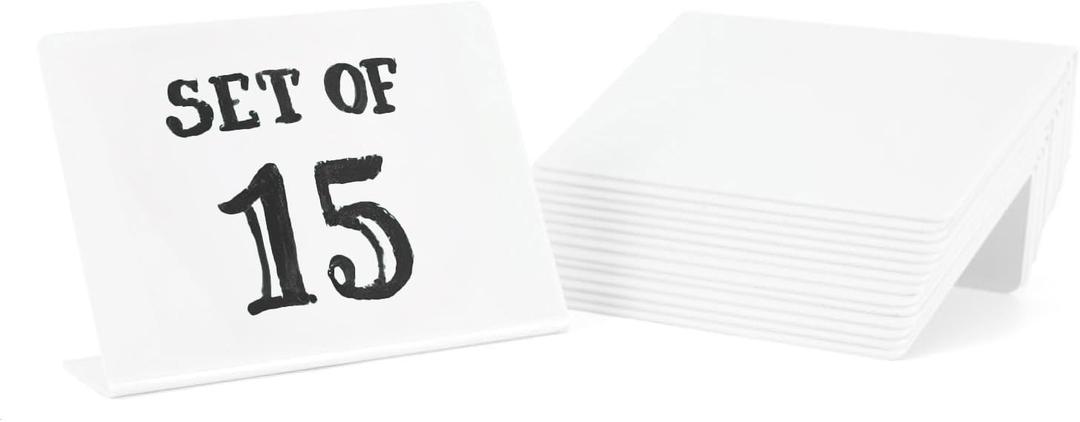 Set of 15 Mini Whiteboard, Small Dry Erase Food Signs 3 x 4 inches - Desktop Signs for Party Buffet, Food Display Card, Tabletop Chalkboards for Kitchen, Standing Menu Black Boards for Wedding