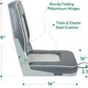 ERGOSEAT Classic Low Back Fishing Boat Seat with Backrest Folding Boat Chair Marine Bass Jon Boat Seats