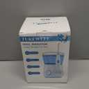 TUREWELL Water Flossing Oral Irrigator, 600ML Dental Cleaner 10 Adjustable Pressure, Electric Oral Flosser for Teeth/Braces, 8 Replacement Jet Tips for Family (White)