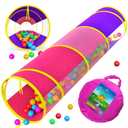Playz 6ft. Play Tunnel for Girls, Boys, Babies, Kids and Toddlers with Zipper Storage Case for Indoor & Outdoor Use (Yellow, Pink, Purple)