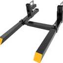 60" 4000lbs Clamp on Pallet Forks Heavy Duty Tractor Forks with Adjustable Stabilizer Bar Tractor Bucket Forks for Tractor Attachments, Skid Steer, Loader Bucket