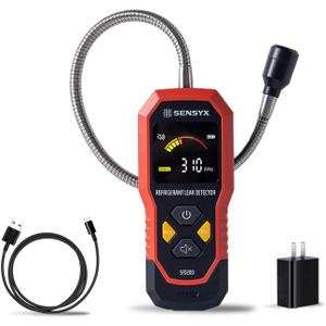 Rechargeable HVAC Refrigerant Leak Detector, Halogen Freon Sniffer, Air Conditioning Detection, Automotive Gas Finder (SFD200 Refrigerant Detector)