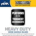 PEAK Transport Heavy Duty Windshield Wiper Blade, Durable Metal Wiper Blade Replacement for Class 6-8 Trucks, Class A RV's, and Transit Buses with Saddle Wiper Arm and 32" Wide Saddle Blade