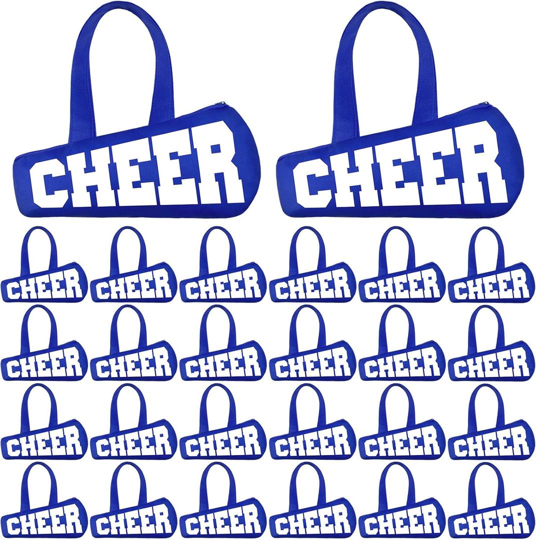 Yeyeplum 24 Pcs Cheer Bag Bulk Cheerleaders Tote Gift Bags Non Woven Cheerleading Travel Duffel Packet for Women Snacks Treat Candy Small Sports Team Party Supplies(Navy)