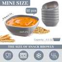 Gejoy 50 Pcs Wheat Straw Dipping Saucers Bowls 4.5 oz Unbreakable Small Soy Sauce Dishes Mini Prep Cups Dessert Snack Bowls Microwave Dishwasher Safe for Side Dish, Snacks, BBQ, Ketchup(Light Grey)