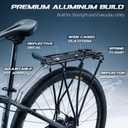 Flexzion Bike Rear Rack - 110lb Capacity Adjustable Aluminum Bicycle Cargo Carrier for 26-28 Inch Wheels Universal Luggage Platform for City Commuter & Touring Rides with Hardware Included