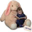 Vermont Teddy Bear Giant Bunny Stuffed Animal - 4 Ft Stuffed Bunny Plush Toy from Giant Cuddle Collection, Adorable Rabbit Animal for Kids & Adults for All Ages