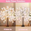 obbsie 4FT Cherry Blossom Tree with 360 LED Fairy Lights Artificial Lighted Tree with 8 Lighting Modes Light Up Pink Tree with Faux Flowers for Spring Wedding Party Indoor Outdoor Decor