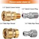 Shimeyao 4 Sets NPT 1/4 Inch Pressure Washer Coupler Quick Connect Plug Male Female 1/4 Quick Connect Fittings Pressure Washer Adapters Accessories(1/4 Internal and External Thread)