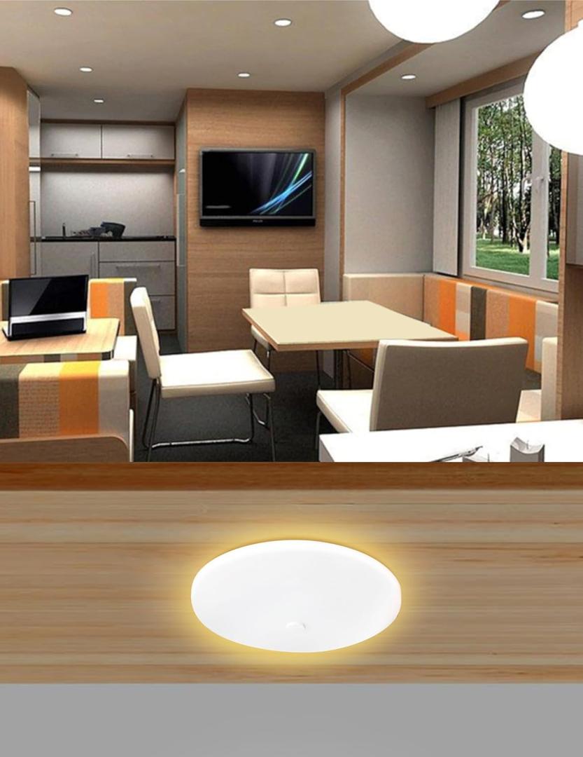 GZV RV LED Ceiling Puck Light, 2 Pack 4.5 Inch 10V-30V, Dimmable Interior Light for Boat, Camper, Travel Trailer, Motorhome (3000K Warm White)