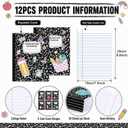 12 Pack Large Composition Notebooks Bulk 9.8 × 7.5 in Wide Ruled Hard Cover Composition Book Assorted Marble Journal College Ruled Paper for College Office Back to School Supplies(Black and White)
