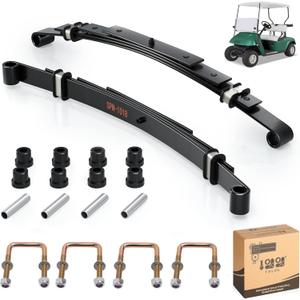 10L0L Heavy Duty Golf Cart Rear Leaf Spring Kit - 4-leaf Spring with Bushings & Sleeves for EZGO TXT Golf Cart 1995-2013