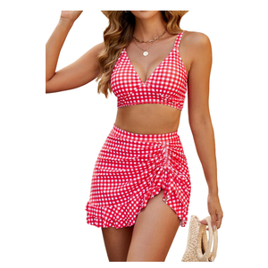 Blooming Jelly Women's High Waisted Bikini Sets Tummy Control Swim Skirt Two Piece Swim Suit 2025 Retro Swimsuit, Size S