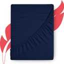 Ashton Sheets Premium 1000-Thread-Count Egyptian Cotton Full Fitted Sheet - Deep Pocket Full Size Fitted Sheet Only, Easy Snug Fit, Sateen Weave Bottom Sheet, Fits Upto 18" Deep Mattress - Navy Blue