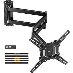 Perlegear Long Arm TV Wall Mount for 32-65 TVs, 37.4 Long Extension Corner TV Mount, Max VESA 400x400mm, Articulating Arms Full Motion Wall Mount Bracket with Swivel and Tilt, Holds up to 110 lbs