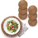(Sizes:11.8"-13.5''-15") BLUEWEST Round Woven Placemats, 13.5'' Natural Wicker Straw Mats (Pack of 6), Hand-Braided Non-Slip & Heat Resistant Table Setting for Dining Table