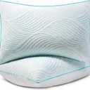 Smilereve Pillows King Size Set of 2 Cooling Memory Foam Pillows for Sleeping Adjustable Medium Firm Back and Side Sleeper (Blue)