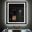 LOAAO 20"X28" LED Bathroom Mirror with Lights, Anti-Fog, Dimmable, RGB Backlit + Front Lighted, Bathroom Vanity Mirror for Wall, Memory Function, Waterproof, Tempered Glass