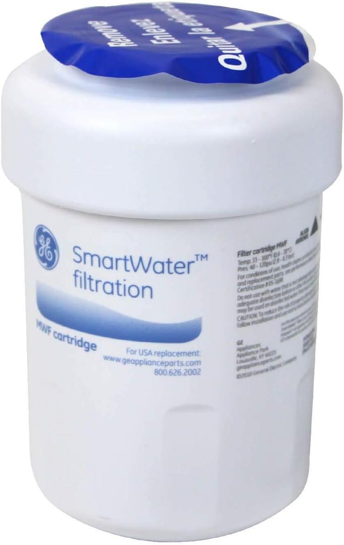 GE MWF Refrigerator Water Filter, Genuine Replacement Filter, Certified to Reduce Lead, Sulfur, and 50+ Other Impurities, Replace Every 6 Months for Best Results, Pack of 1