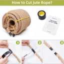 Jute Rope Heavy Duty 2 Inch 25 Feet, Natural Hemp Rope, Twisted Hemp Rope for Crafts, Gardening, Bundling, Climbing, Hammock, Nautical rope, Tug of War rope, Railings, Home Decorating (2 Inch25 Feet)