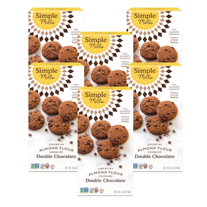 Simple Mills Almond Flour Double Chocolate Chip Cookies, Gluten Free and Delicious Crunchy Cookies, Organic Coconut Oil, 5.5 Ounce (Pack of 6) BBD: 07/12/2026
