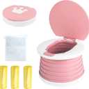 Travel Potty for Toddler, Portable and Foldable Toilet, Apply to Seat Emergency Toilet for Car, Camping, Outdoor, Indoor (pink, small)