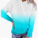 YOCUR Womens Tie Dye Crewneck Pullover Shirt Lightweight Sweatshirt Casual Loose Trendy Puff Sleeves Long Sleeve Tops,2XL