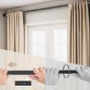 Extra Long Tension Curtain Rod No Drill by EZFurni, 82123 Inch Heavy Duty Tension Rod with Lock-In Stability, Spring-Loaded Non-Slip Secure Hold for Shower, Window, Patio, 1.26" Diameter, Black