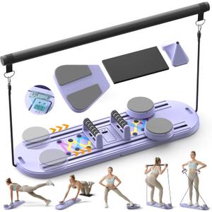 Canlanmu Pilates Board,Multifunctional Rebound Abdominal Board,Foldable Pilates Reformer Set, Ab Core Trainer Machine,Ab Exercise Board,Abs Workout Equipment for Women Home Gym Equipment