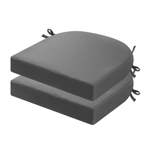 idee-home Outdoor Chair Cushions Set of 2, Thick 19" x 19" x 3" Outdoor Seat Cushions Patio Furniture Waterproof with Ties, Dining Pads