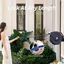Relhost Garden Hose Reel 115 ft x 5/ 8 in, Retractable Heavy Duty Hose Reel with Any Length Lock, Auto Rewind System, 180° Metal Swivel Bracket, 10-Pattern Garden Hose Nozzle, Dark Grey