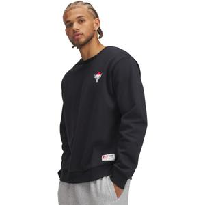 Under Armour Men's Project Rock Red One Sleighin Gains Crew Neck SweatshirtDISC, (001) Black / / White, X-Large
