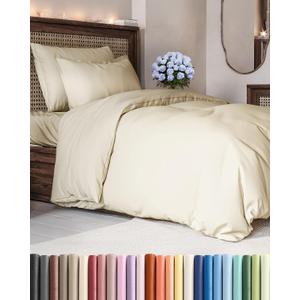 Duvet Cover Twin/Twin XL Size Set - Extra Soft Twin/Twin XL Duvet Cover 68" x 90" with 1 Pillow Sham - Hotel Luxury, Easy Care, Fade Free with Zipper Closures & Ties - Comfy & Breathable (Off White)