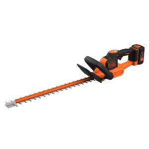 BLACK+DECKER BCHTS3625L1-QW Cordless Electric Hedge Trimmer 36V 55cm with 2.5Ah Battery, Double Action Asymmetric Blade, Switch, Handle and Saw Blade Bit